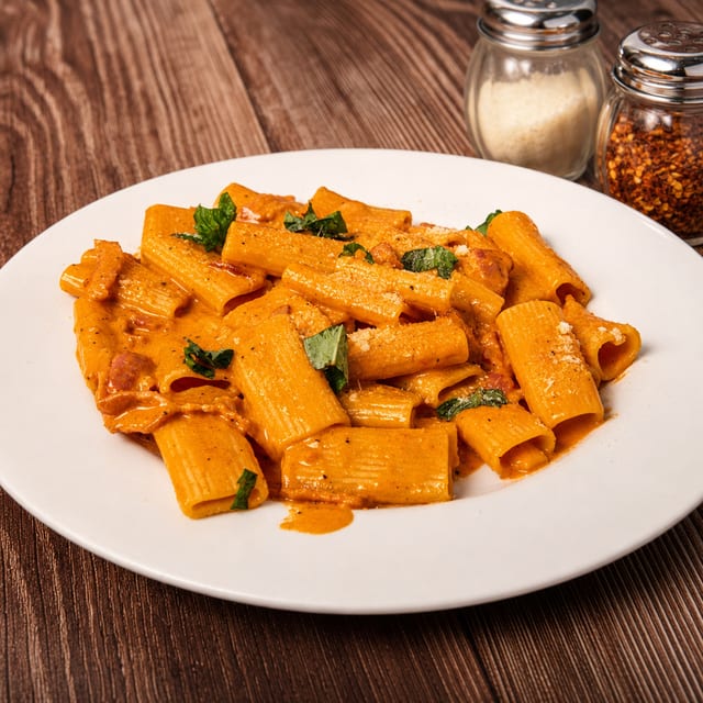 Lunch Rigatoni Vodka.